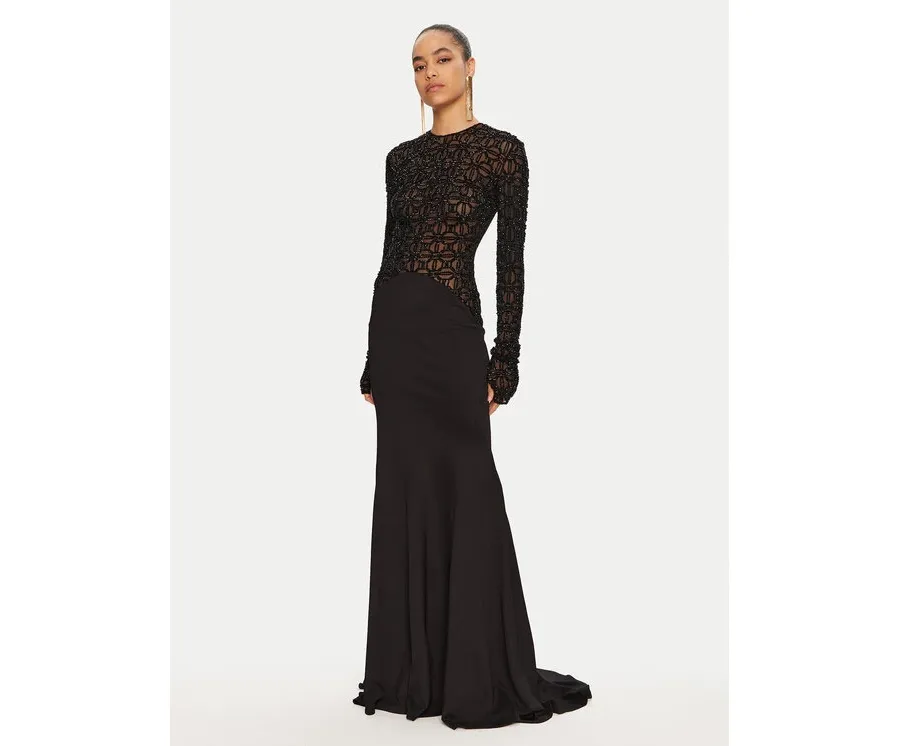 obrazek 1 Elisabetta Franchi Sukienka wieczorowa Red Carpet AB65947E2 Czarny Regular Fit