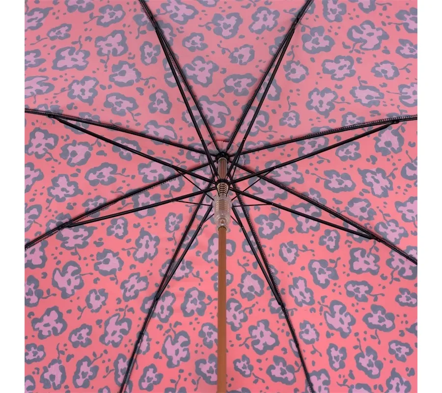 obrazek 5 Wyjątkowy czerwony parasol damski zdobiony drobnym kwiatowym wzorem - Pasotti