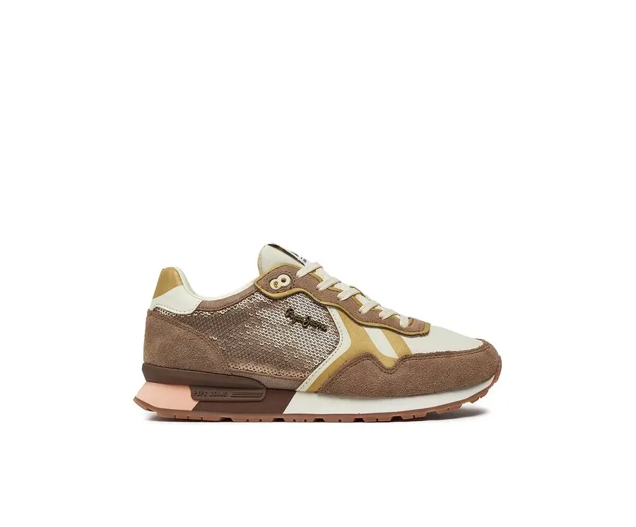 obrazek 1 Pepe Jeans Sneakersy Brit Sequins W PLS40009 Beżowy