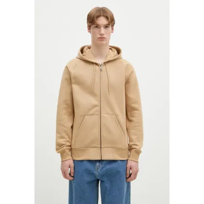 Zdjęcie Carhartt WIP bluza Hooded Chase Jacket męska kolor beżowy z kapturem gładka I033664.2N1XX
