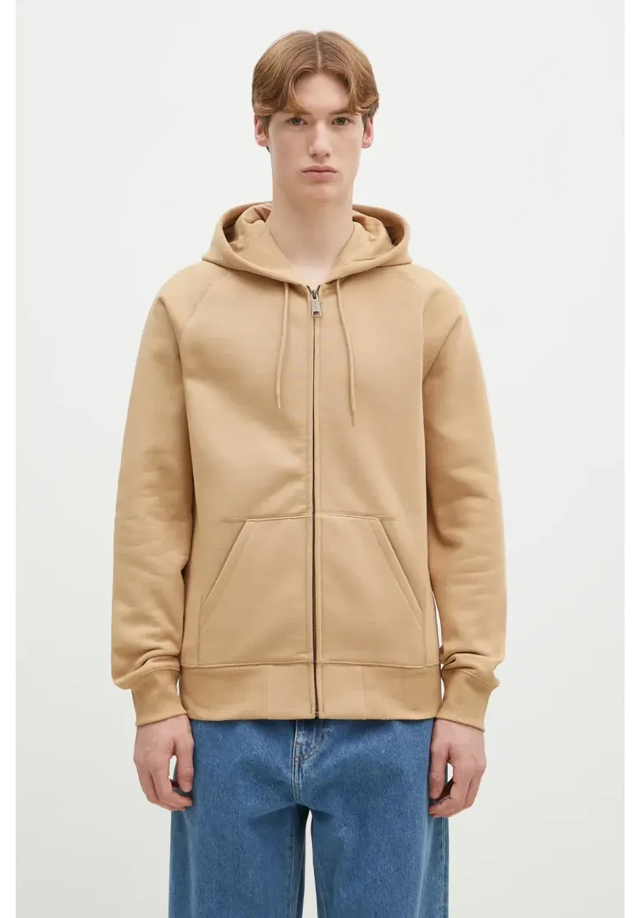 obrazek 1 Carhartt WIP bluza Hooded Chase Jacket męska kolor beżowy z kapturem gładka I033664.2N1XX