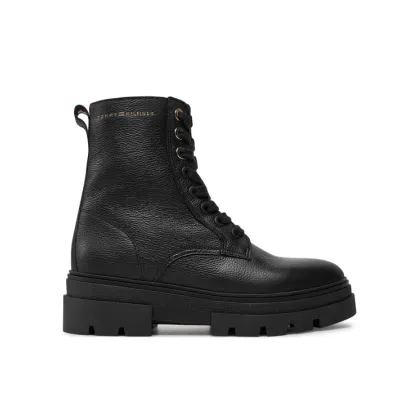 Zdjęcie Tommy Hilfiger Botki Bicolor Leather Lace-Up FW0FW08160 Czarny