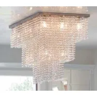 Zdjęcie Prostokątna lampa sufitowa z przezroczystymi kryształkami Asfour - Il Paralume Marina