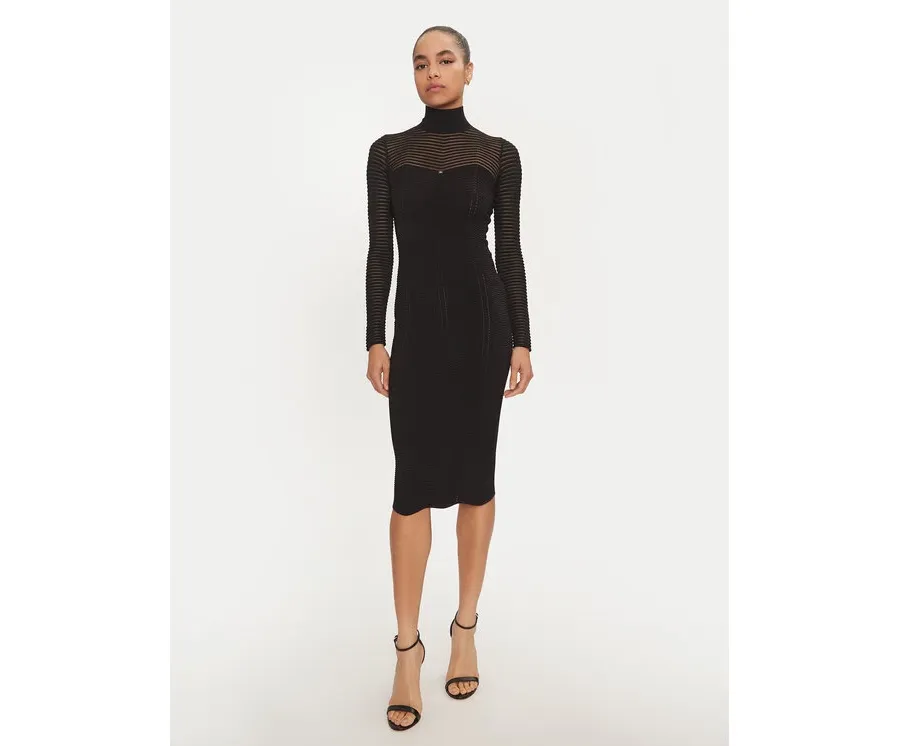 obrazek 1 Elisabetta Franchi Sukienka codzienna AM-02B-46E2-V400 Czarny Slim Fit