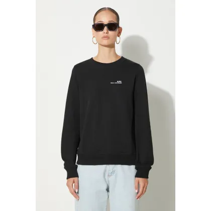 Zdjęcie A.P.C. bluza bawełniana Sweat Item F damska kolor czarny z nadrukiem COEAS.F27663-VIOLET