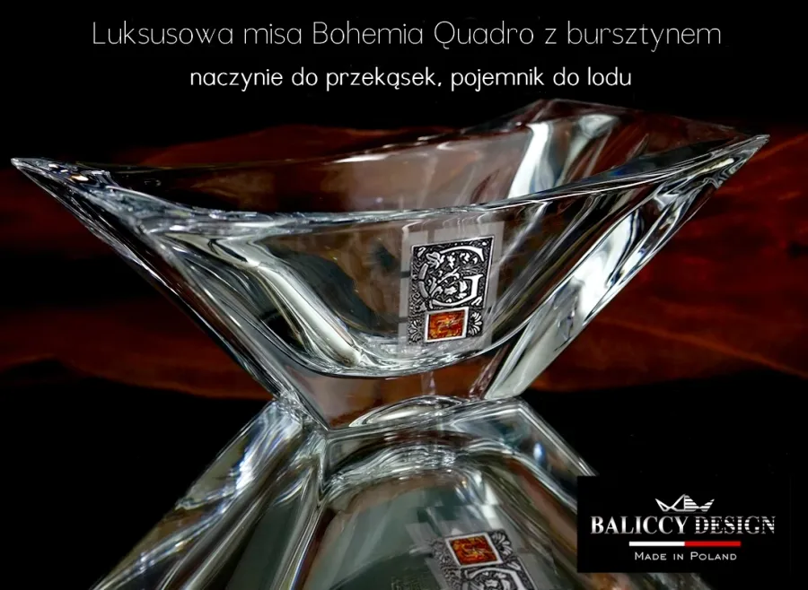 obrazek 1 Luksusowa misa z bursztynem Quadro - inicjały