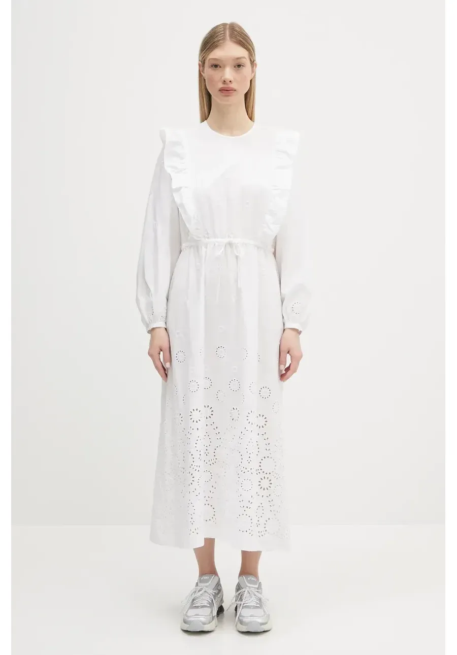 obrazek 1 A.P.C. sukienka bawełniana Robe Ginger kolor biały midi rozkloszowana COHFF.F35154