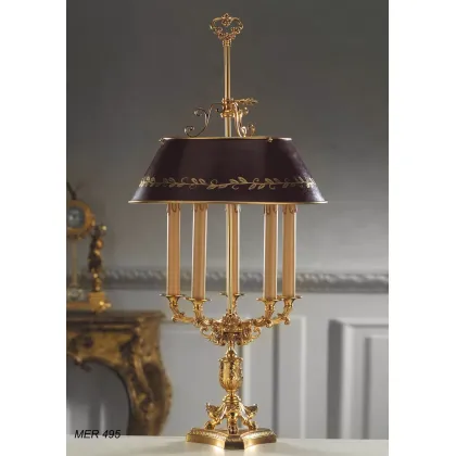 Zdjęcie Francuska lampa stołowa model Bouilotte w pozłacanym brązie