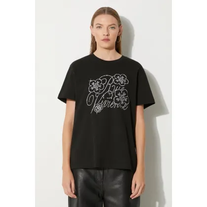 Zdjęcie Kenzo t-shirt bawełniany Constellation Emb damski kolor czarny FE62TS1434SG.99J