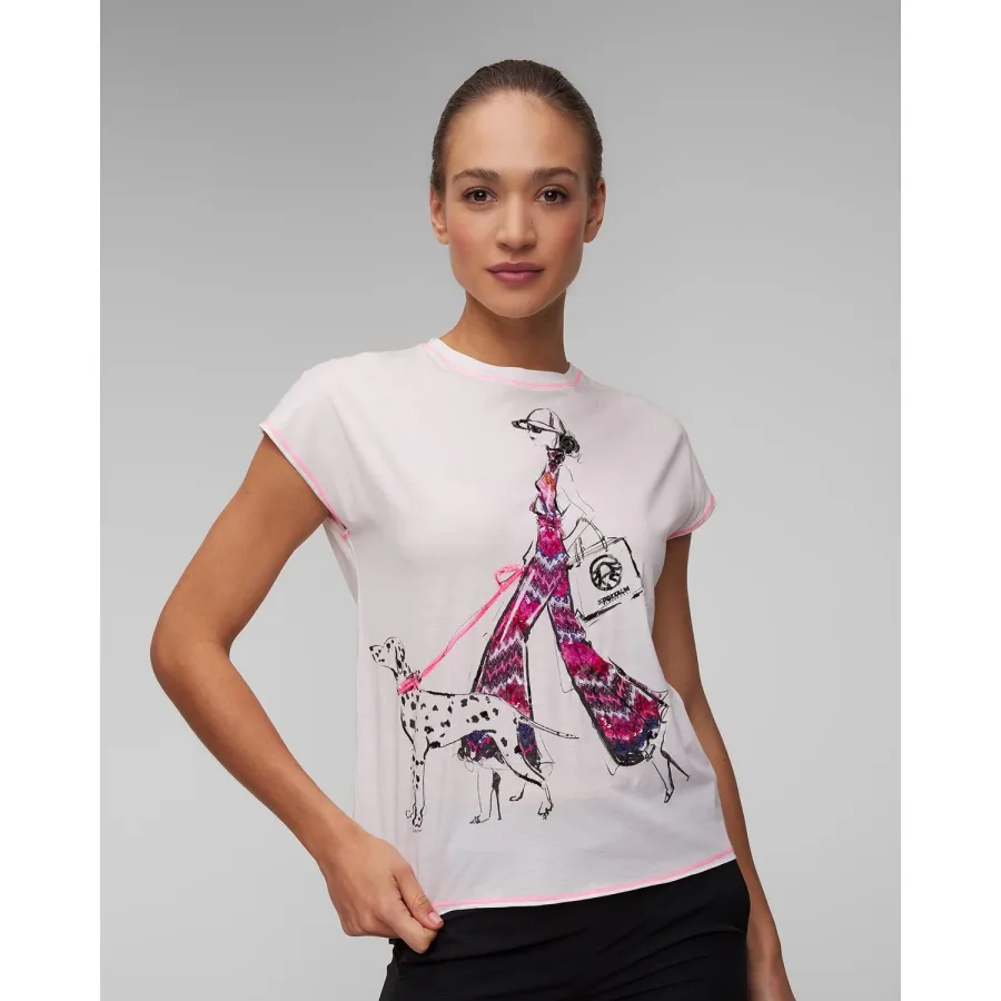 obrazek 1 Biały T-shirt Z Printem Damski Sportalm