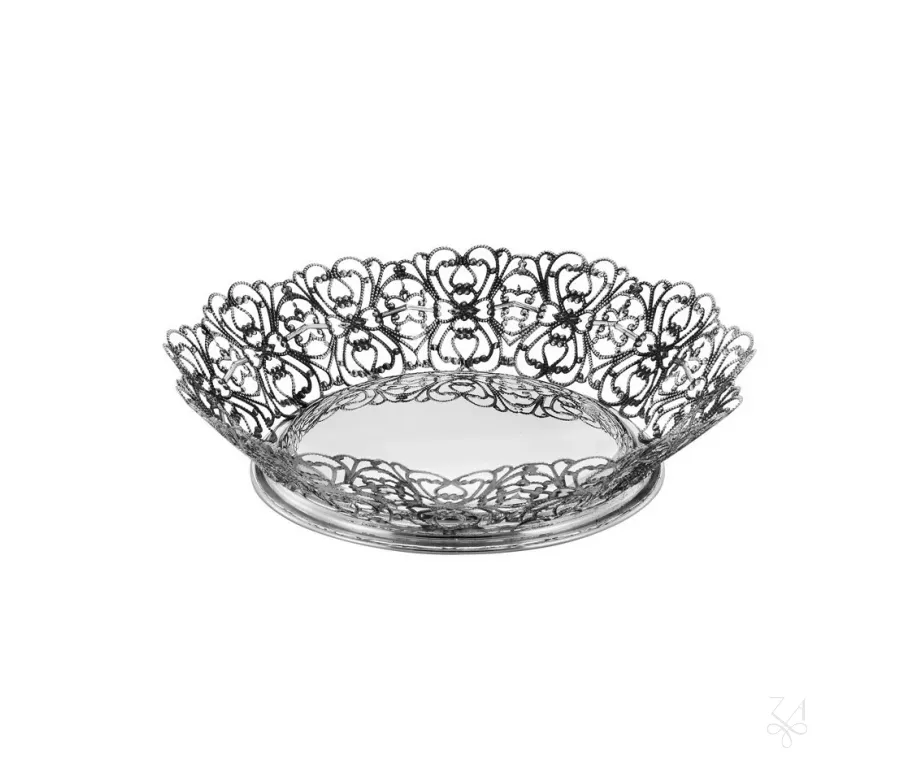 picture 1 Stylish round openwork silver Openwork basket - Zaramella Argenti