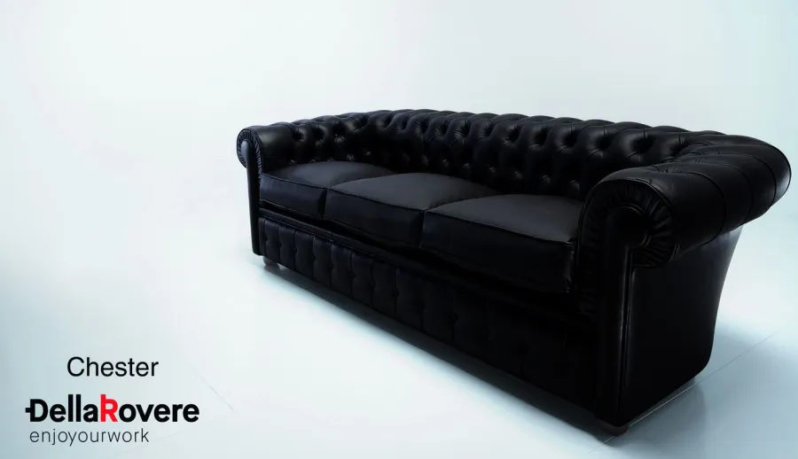 obrazek 1 Piękna skórzana sofa 3 osobowa do gabinetu