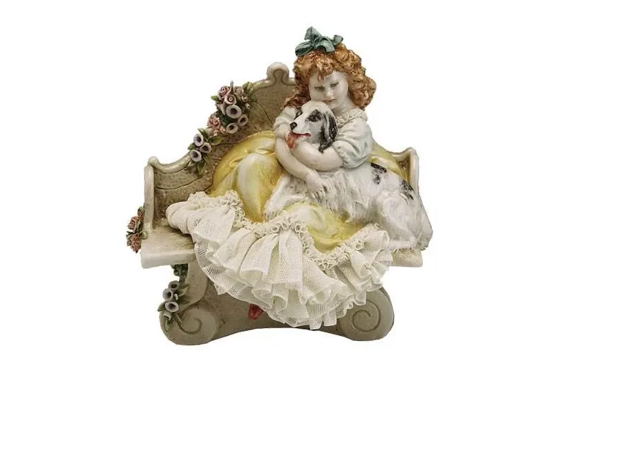 obrazek 1 Dziewczynka z pieskiem  - porcelanowa figurka