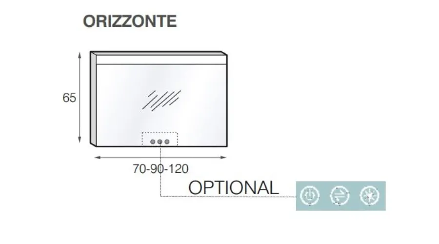 obrazek 2 Minimalistyczne lustro podświetlane Orizzonte do łazienki