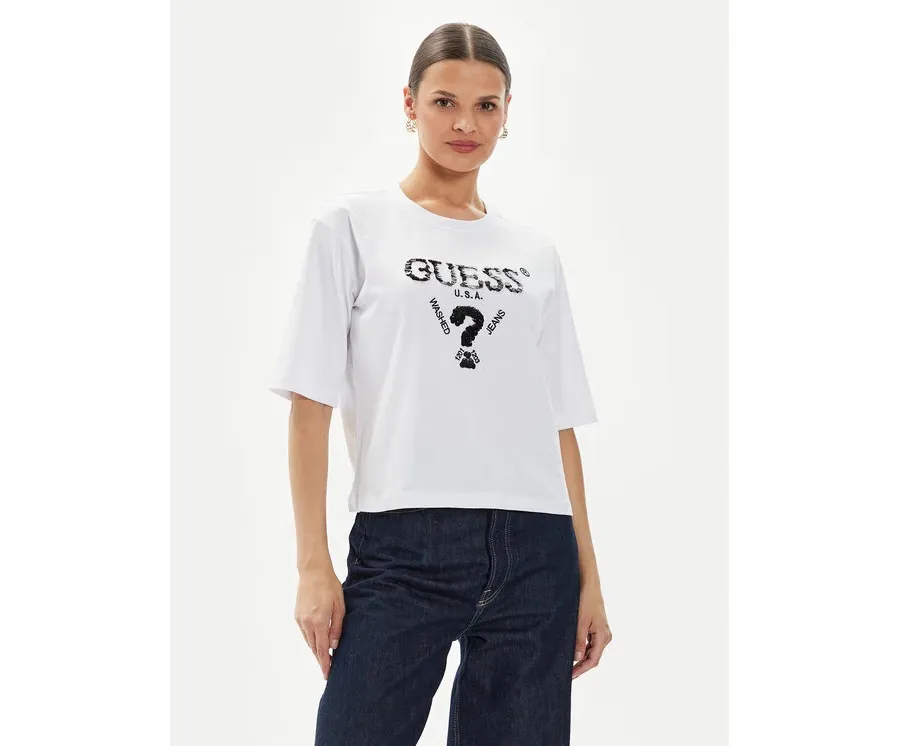 obrazek 1 Guess T-Shirt Aurelie V4YI06 I3Z14 Biały Boxy Fit