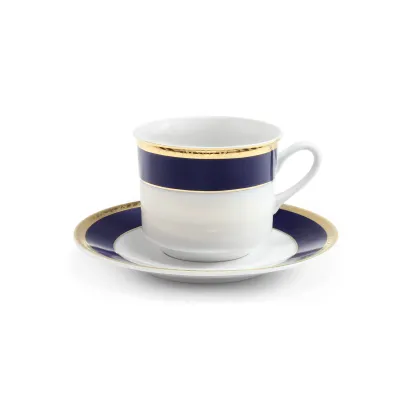 Zdjęcie Elegancka filiżanka do herbaty ze spodkiem z porcelany w stylu nowoczesnym – Leander