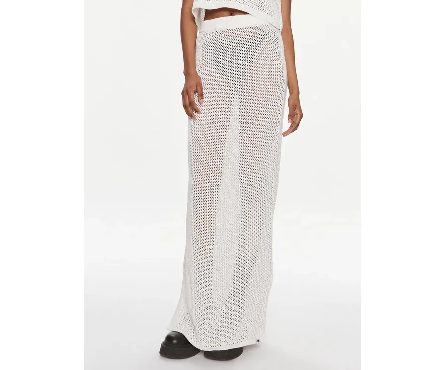 obrazek 1 Tommy Jeans Spódnica maxi Open Stitch DW0DW17878 Écru Regular Fit