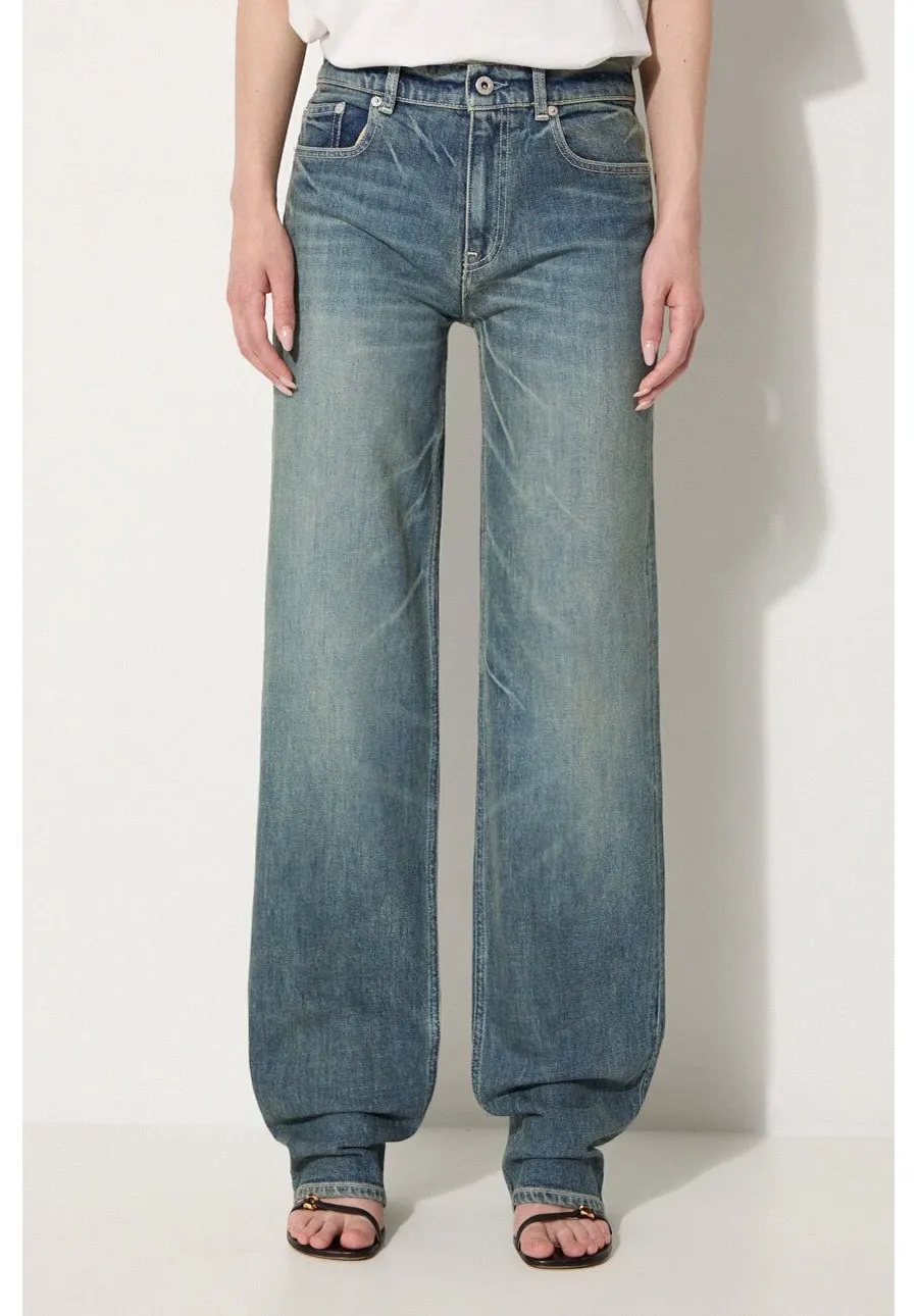 obrazek 1 Kenzo jeansy Asagao Regular Waist Fit Jeans damskie high waist FE62DP2166S7.DY