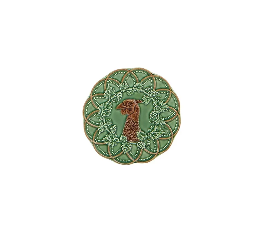 obrazek 1 Ceramiczny talerz w stylu wiejskim z wizerunkiem bażanta - Bordallo Pinheiro