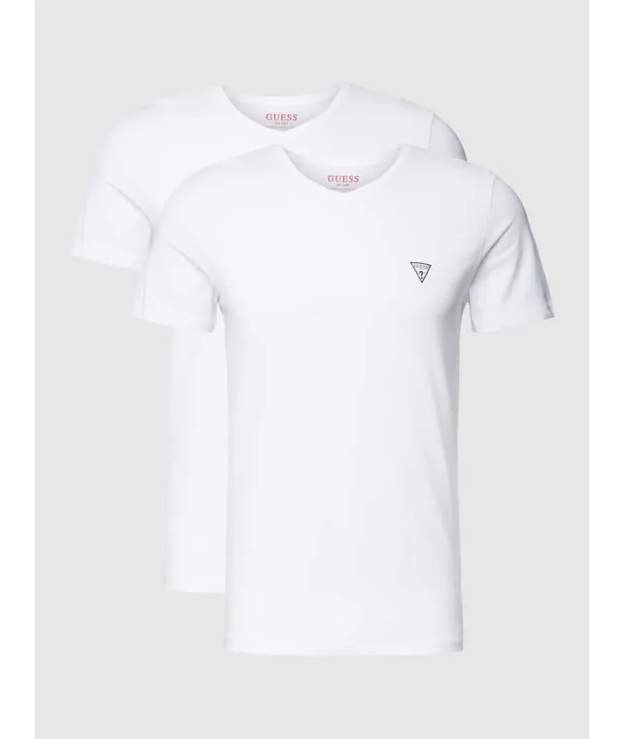 obrazek 1 T-shirt z dekoltem w serek w zestawie 2 szt. model ‘CALEB HERO’