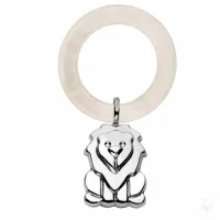 Picture Silver baby rattle in the shape of a lion - Zaramella Argenti