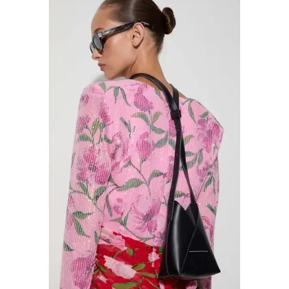 Zdjęcie MM6 Maison Margiela saszetka skórzana kolor czarny SB6ZI0014.P7183