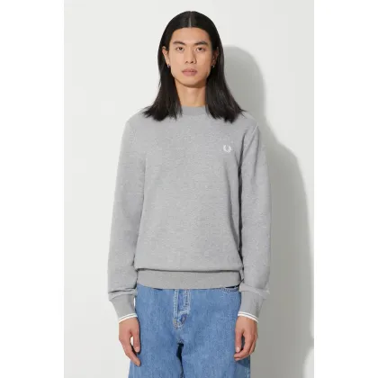 Zdjęcie Fred Perry bluza męska kolor szary z aplikacją M7535.420