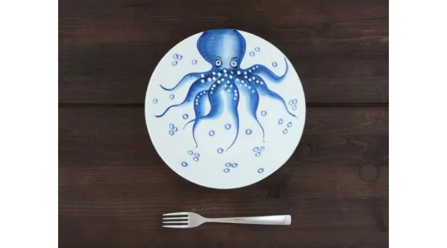obrazek 2 Mała ceramiczna ręcznie malowana miska na makaron z motywem ośmiornicy - Le Ceramiche