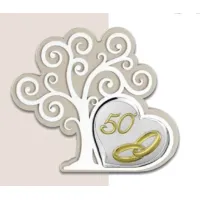 Zdjęcie Stylowa srebrna ozdoba 17,3х14,9 cm na 50 rocznicę ślubu