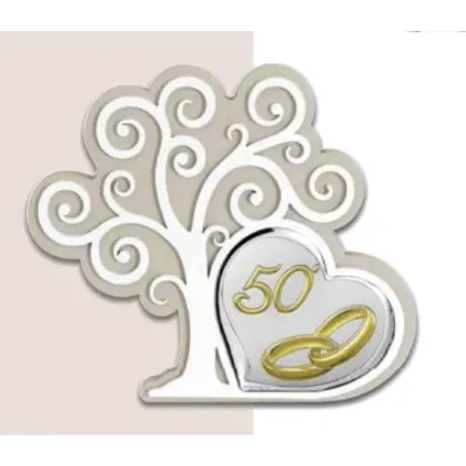 Zdjęcie Stylowa srebrna ozdoba 17,3х14,9 cm na 50 rocznicę ślubu