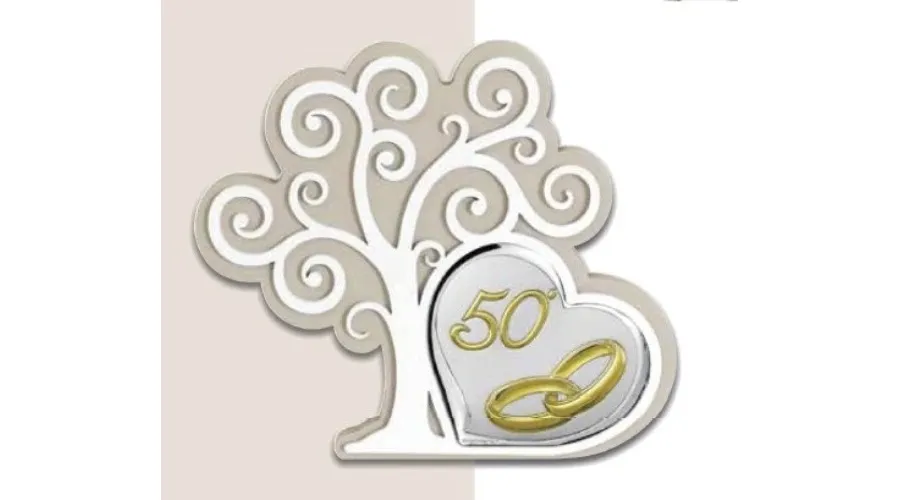 obrazek 1 Stylowa srebrna ozdoba 17,3х14,9 cm na 50 rocznicę ślubu