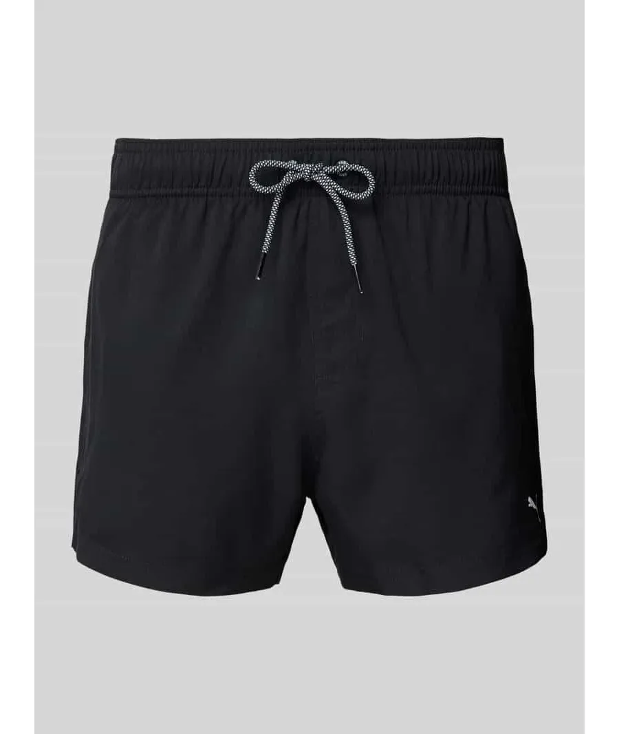 obrazek 1 Spodenki kąpielowe o kroju regular fit z nadrukiem z logo