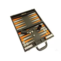 Zdjęcie Stylowy zestaw do gry w Backgammon, Tryktrak - walizka ze sztucznej skóry
