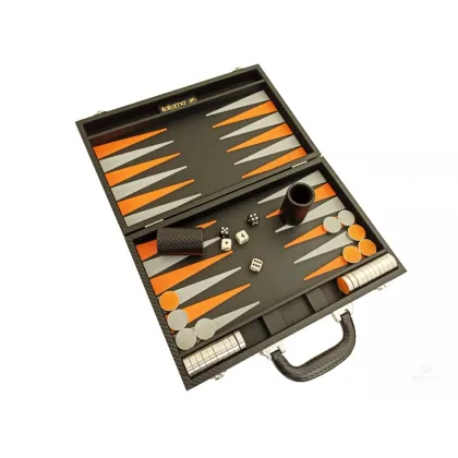 Zdjęcie Stylowy zestaw do gry w Backgammon, Tryktrak - walizka ze sztucznej skóry