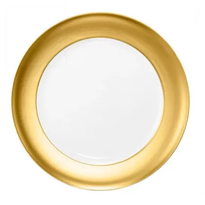 Zdjęcie Luksusowy okrągły porcelanowy półmisek o złotym wykończeniu – Tettau