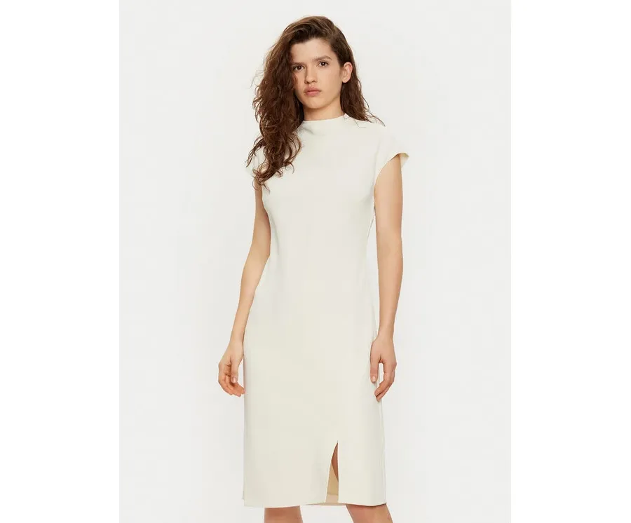 obrazek 1 Calvin Klein Sukienka codzienna Heavy Crepe Ss Bodycon Dress K20K208091 Biały Slim Fit
