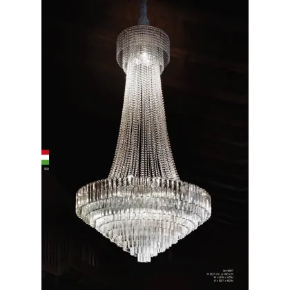 Zdjęcie Piękny stylowy żyrandol ze szkła Murano i kryształów Asfour - Il Paralume Marina