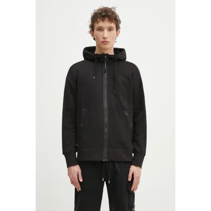 Zdjęcie C.P. Company bluza bawełniana męska kolor czarny z kapturem gładka 18CMSS028A005086W