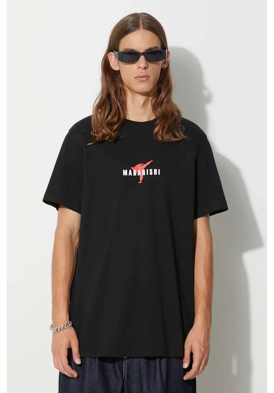 obrazek 1 Maharishi t-shirt bawełniany Invisible Warrior T-Shirt kolor czarny z nadrukiem 1070