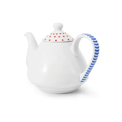 Zdjęcie Piękny porcelanowy czajniczek zdobiony subtelnym geometrycznym motywem z kolekcji BeFree – Leander