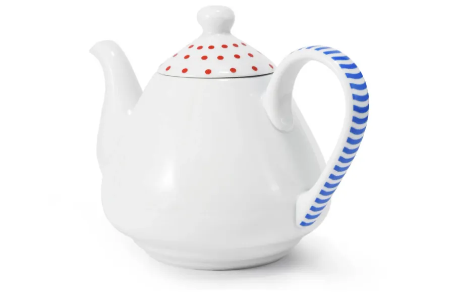 obrazek 1 Piękny porcelanowy czajniczek zdobiony subtelnym geometrycznym motywem z kolekcji BeFree – Leander