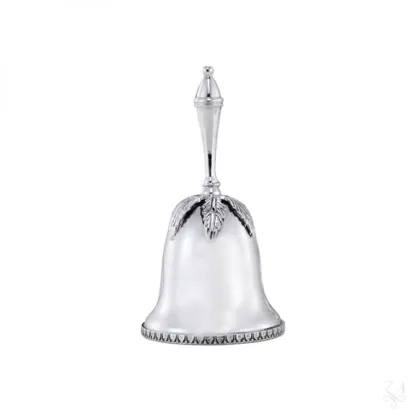 Picture Stylish silver table bell Leaf Cover - Zaramella Argenti