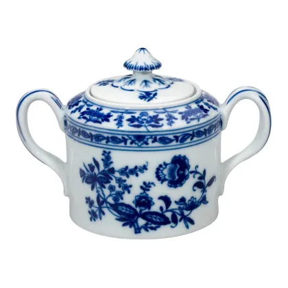 Picture Margão porcelain sugar bowl with a plant pattern inspired by classic porcelain - Vista Alegre