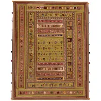 Picture Green oriental hand-woven rug from Iran - Jordan