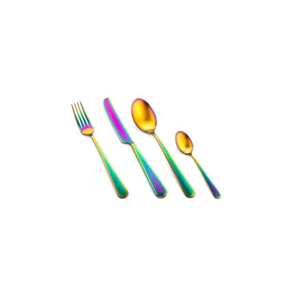 Zdjęcie Designerski włoski 24-elementowy zestaw sztućców Stoccolma Rainbow Ice