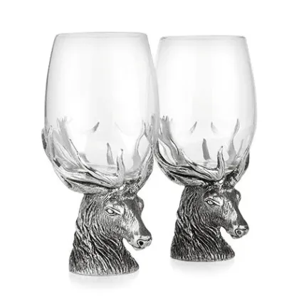 Zdjęcie Komplet kieliszków do wina w formie głowy jelenia – prezent na szczególną okazję
