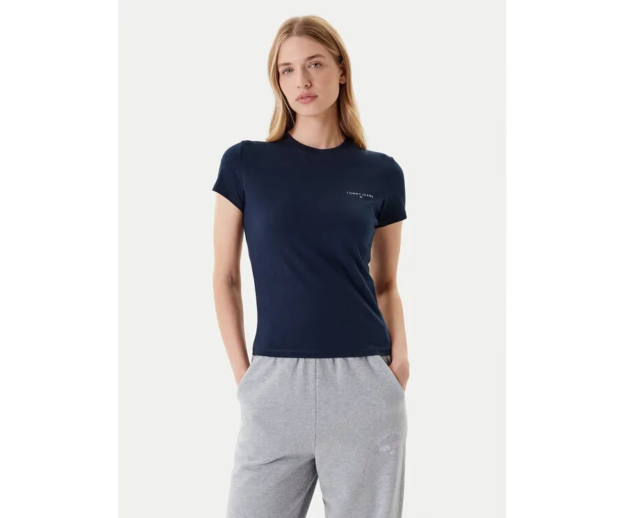 obrazek 1 Tommy Jeans T-Shirt Linear DW0DW21164 Granatowy Slim Fit