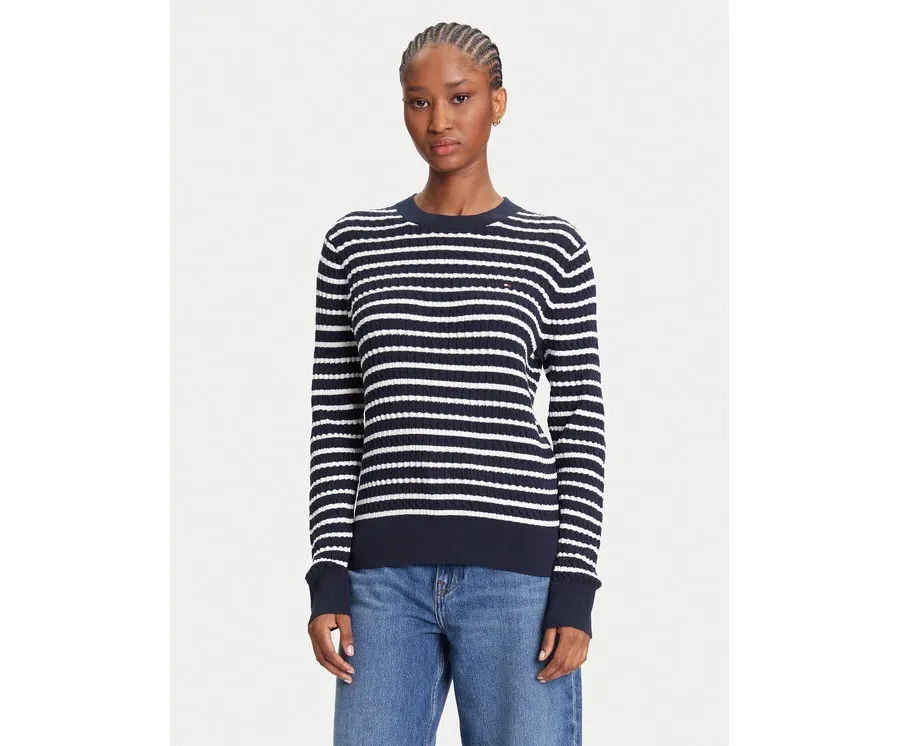 obrazek 1 Tommy Hilfiger Sweter Fine WW0WW44993 Granatowy Regular Fit