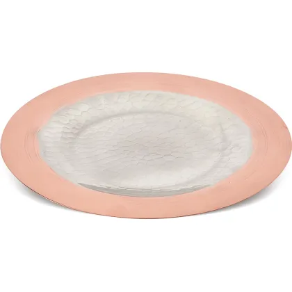 Zdjęcie Miedziany talerz z ocynowanym środkiem Ø31cm - Tavola - Cu Artigiana