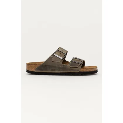 Zdjęcie Birkenstock klapki skórzane Arizona damskie kolor zielony